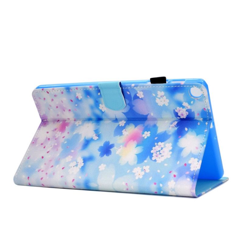 Leren Hoesje voor Samsung Galaxy Tab A7 Aquarel Bloemen