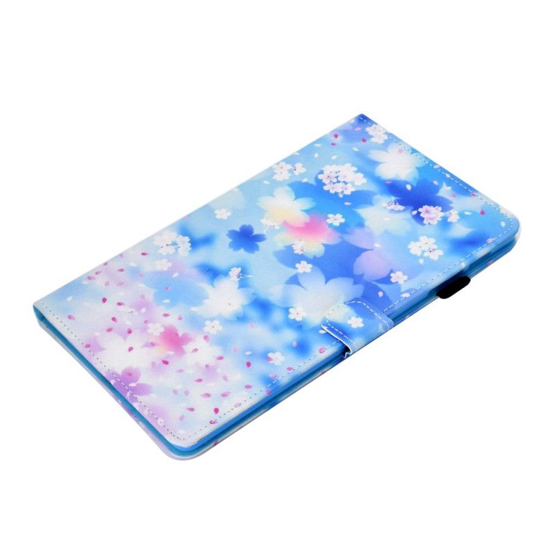 Leren Hoesje voor Samsung Galaxy Tab A7 Aquarel Bloemen