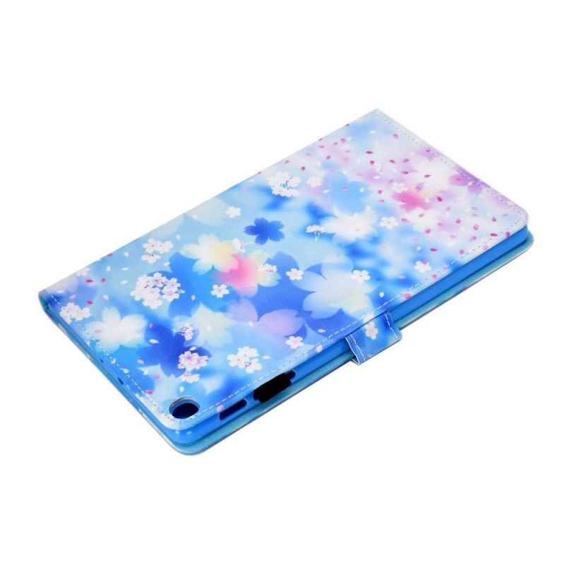 Leren Hoesje voor Samsung Galaxy Tab A7 Aquarel Bloemen