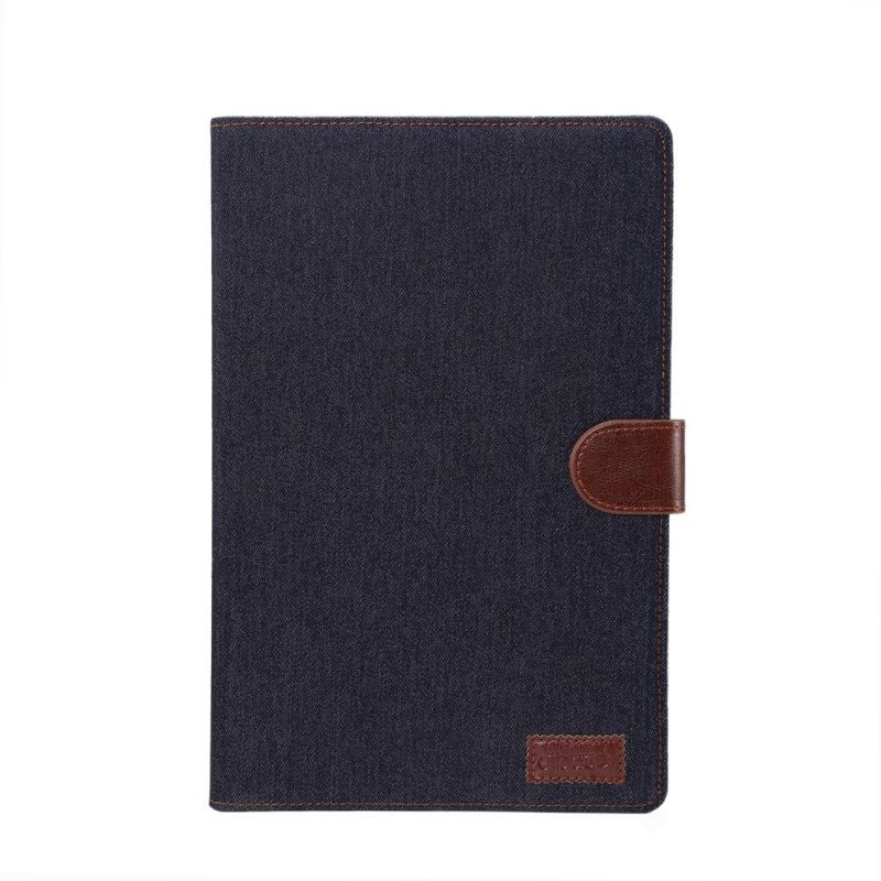 Leren Hoesje voor Samsung Galaxy Tab A7 Donkerblauw Zwart Spijkerbroek