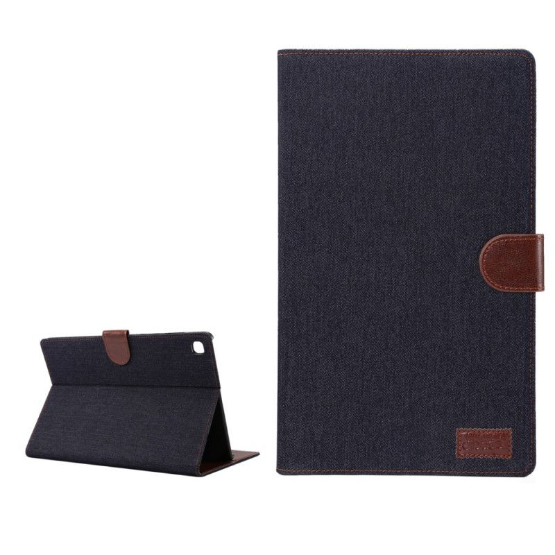 Leren Hoesje voor Samsung Galaxy Tab A7 Donkerblauw Zwart Spijkerbroek