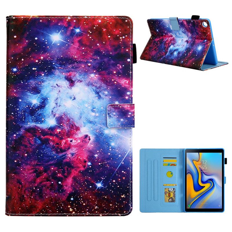 Leren Hoesje voor Samsung Galaxy Tab A7 Donkerrood Donkerblauw Ontwerpruimte