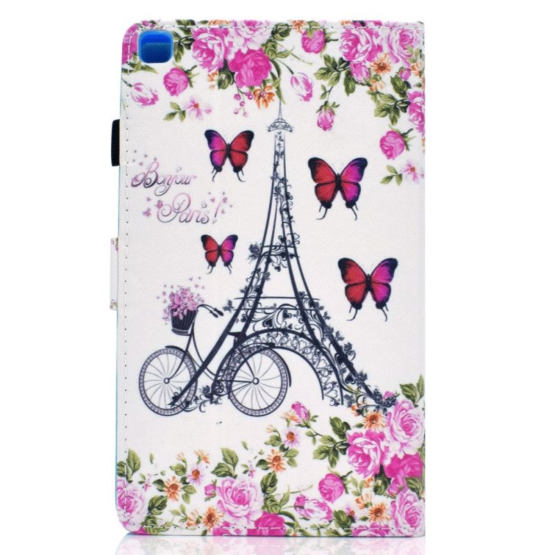 Leren Hoesje voor Samsung Galaxy Tab A7 Fiets Eiffeltoren