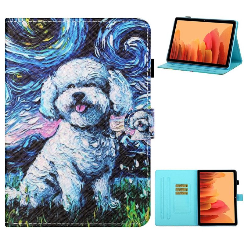 Leren Hoesje voor Samsung Galaxy Tab A7 Hond Art