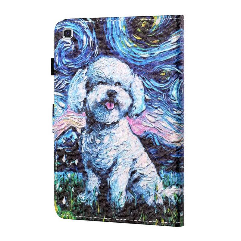 Leren Hoesje voor Samsung Galaxy Tab A7 Hond Art