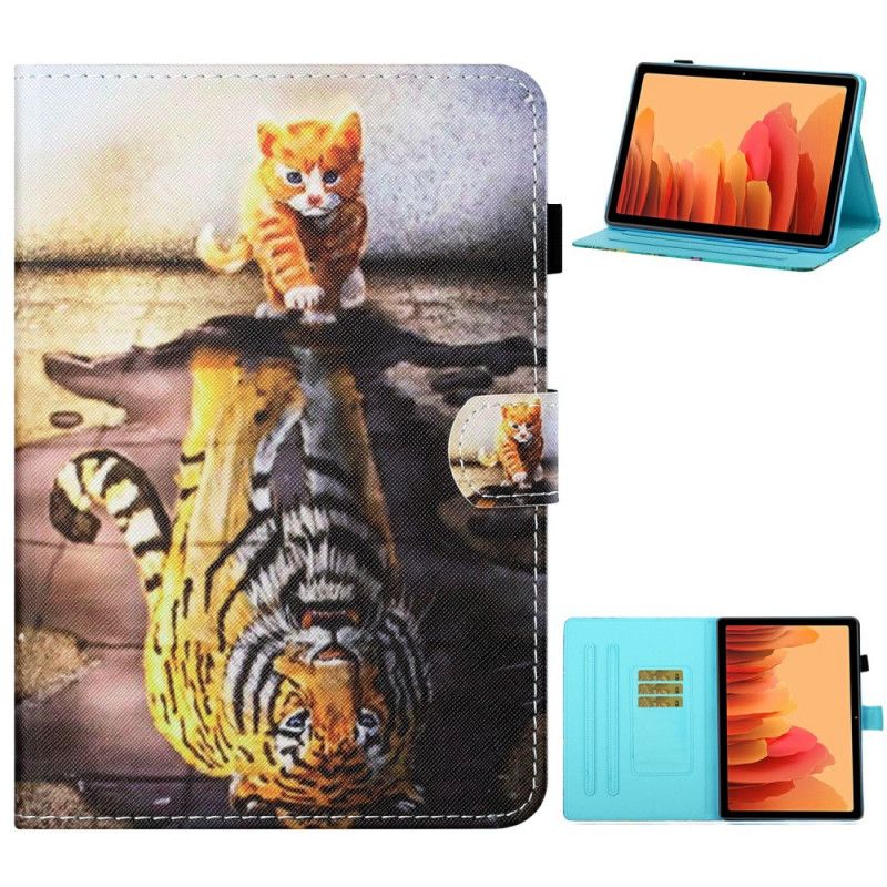 Leren Hoesje voor Samsung Galaxy Tab A7 Kitten Art