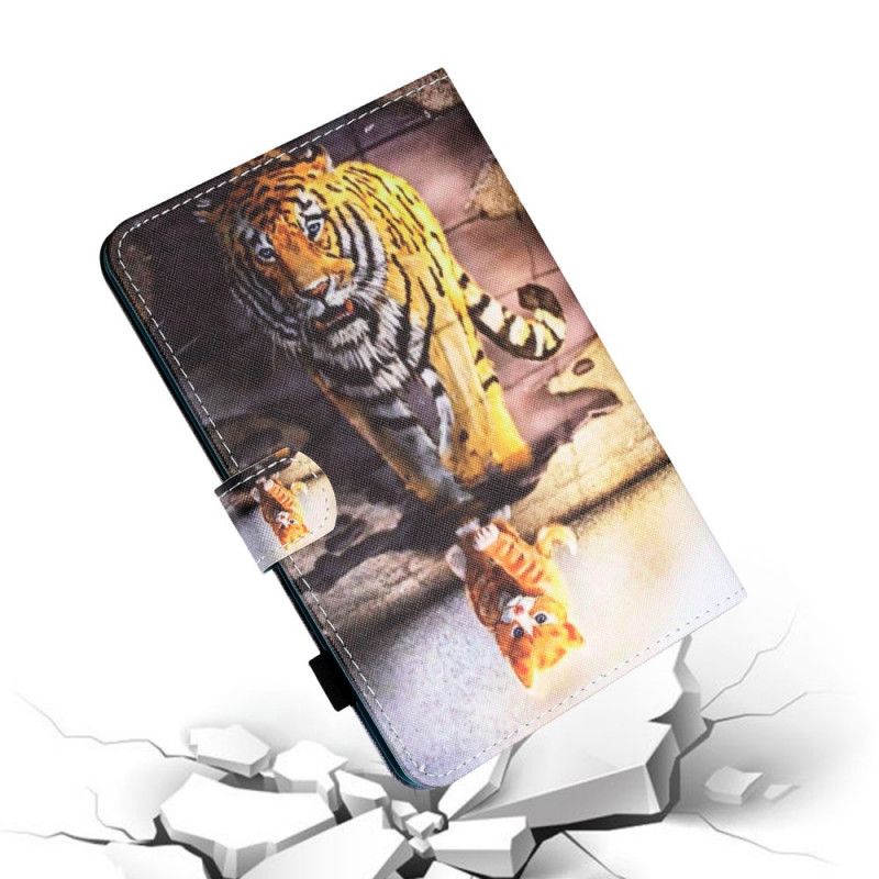 Leren Hoesje voor Samsung Galaxy Tab A7 Kitten Art