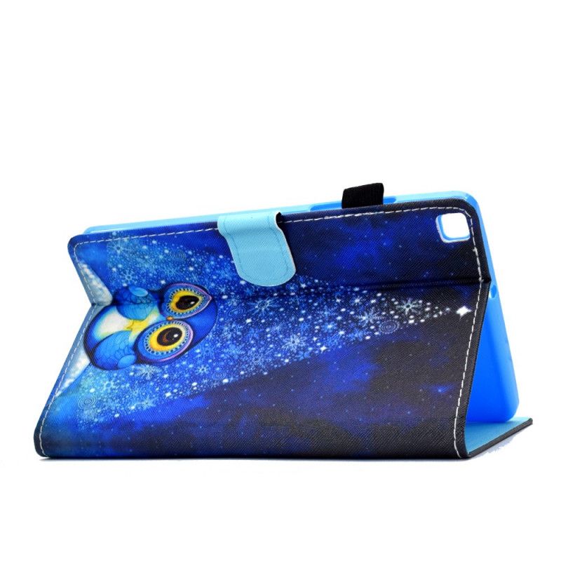 Leren Hoesje voor Samsung Galaxy Tab A7 Lichtblauw Donkerblauw Uil