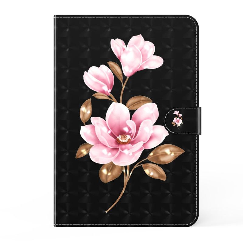 Leren Hoesje voor Samsung Galaxy Tab A7 Lichte Vlek Roze Bloemen