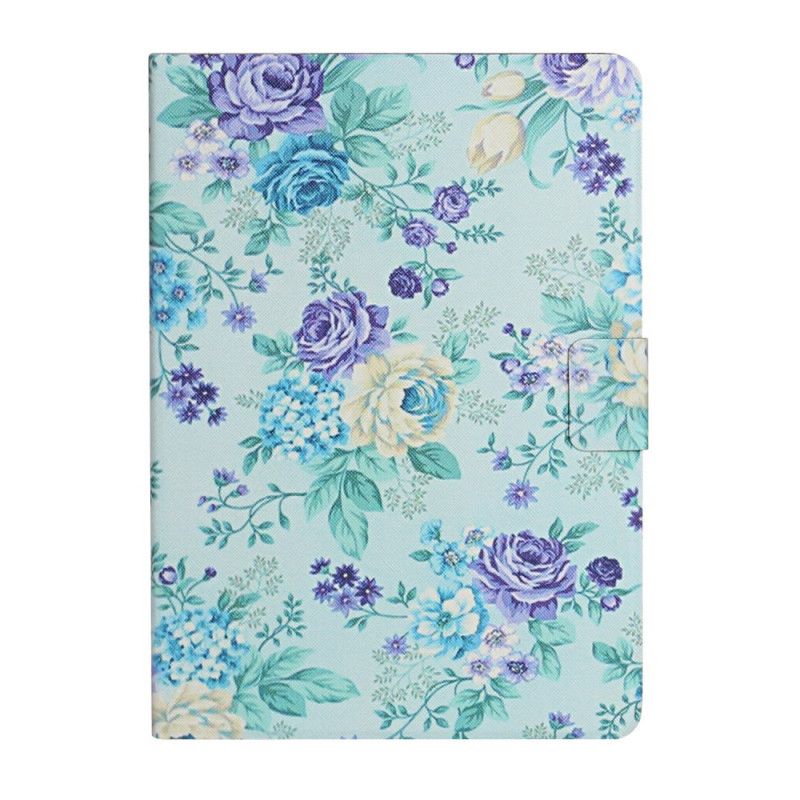 Leren Hoesje voor Samsung Galaxy Tab A7 Roze Grijs Bloemen Bloemen Bloemen