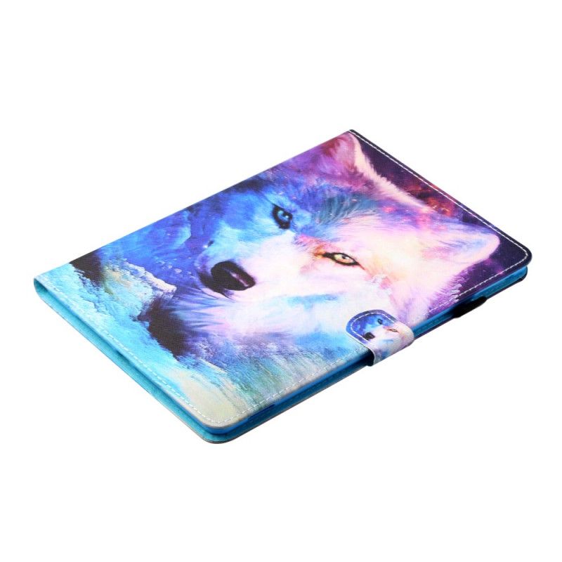 Leren Hoesje voor Samsung Galaxy Tab A7 Wolf Art