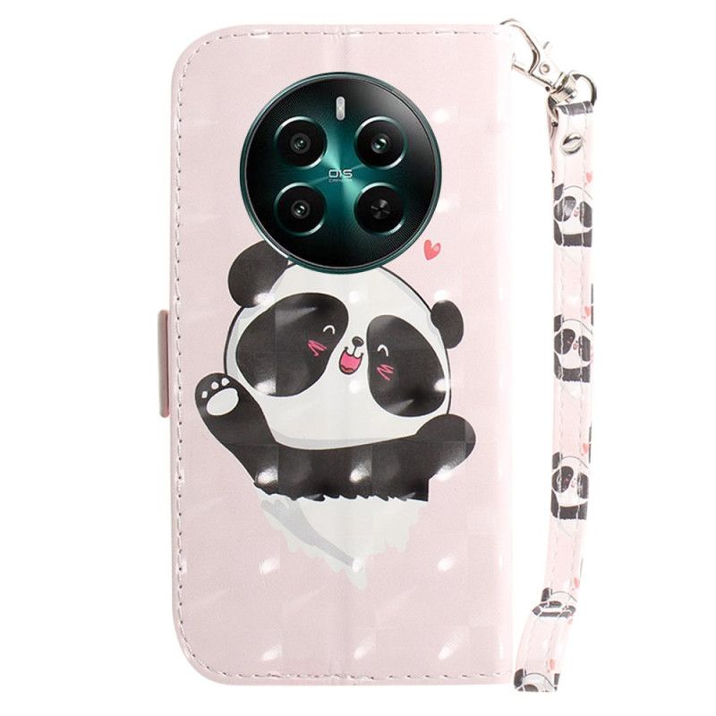 Leren Hoesje Realme 12 Plus 5g Panda Love Met Riempje