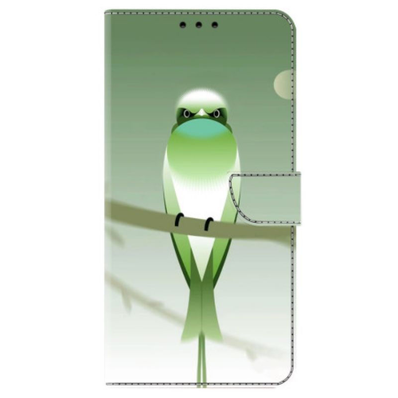 Flip Case Leren Honor X9b / Magic 6 Lite Groene Vogel