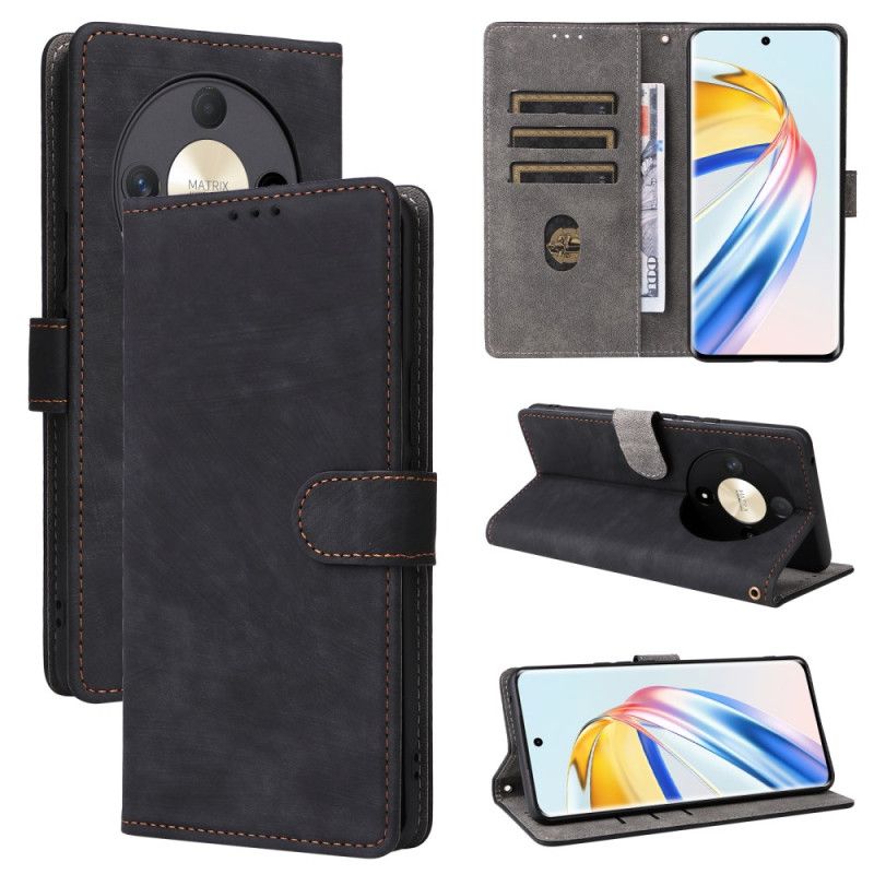 Flip Case Leren Honor X9b / Magic 6 Lite Rfid-bescherming En Draagkoord