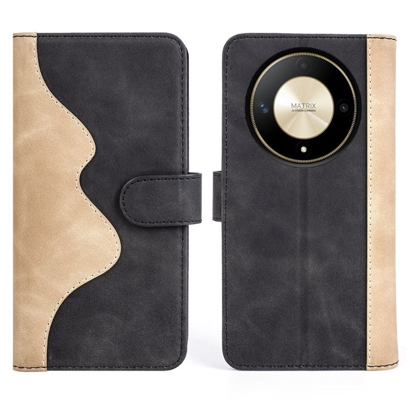 Flip Case Leren Honor X9b / Magic 6 Lite Tweekleurig Ontwerp