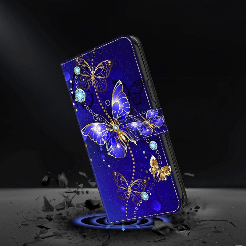 Folio-hoesje Honor X9b / Magic 6 Lite Blauwe Diamantvlinders