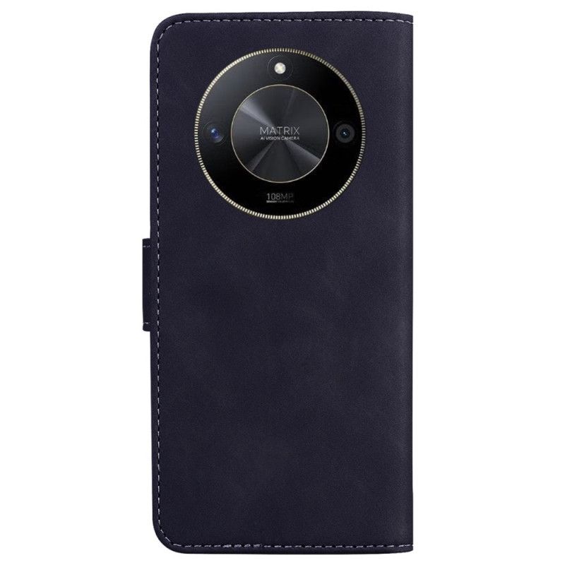 Folio-hoesje Honor X9b / Magic 6 Lite Stiksels Met Leereffect