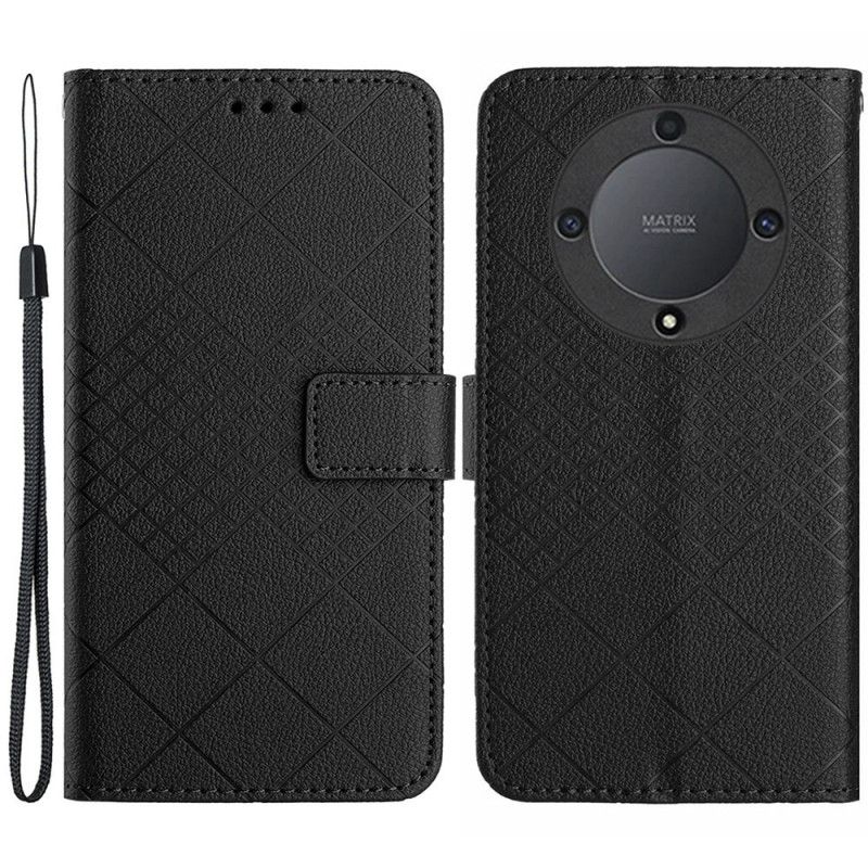 Folio-hoesje Honor X9b / Magic 6 Lite Telefoonhoesje Litchi-textuurruitpatroon