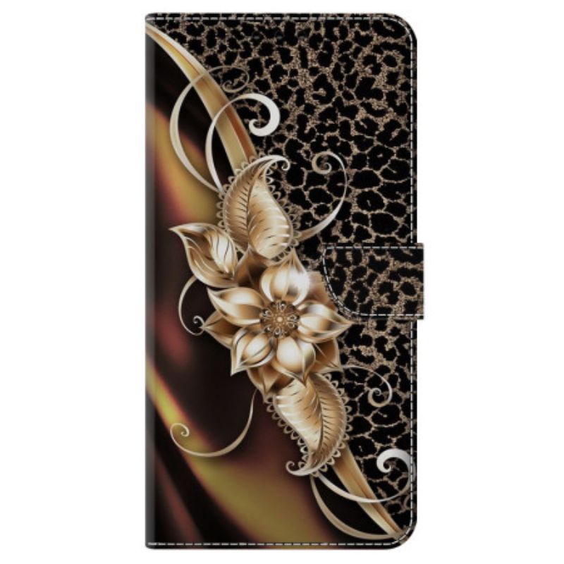 Folio-hoesje Honor X9b / Magic 6 Lite Telefoonhoesje Metallic Bloem