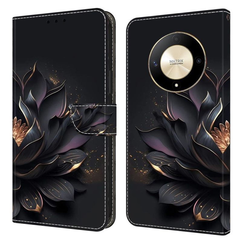 Folio-hoesje Honor X9b / Magic 6 Lite Telefoonhoesje Paarse Lotus