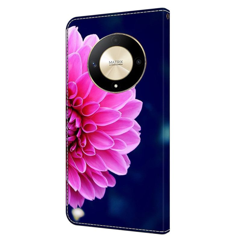 Folio-hoesje Honor X9b / Magic 6 Lite Telefoonhoesje Roze Bloem