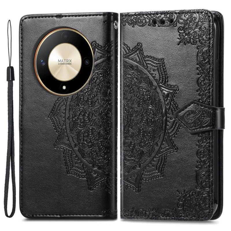 Leren Hoesje Honor X9b / Magic 6 Lite Barokke Mandala Met Riem