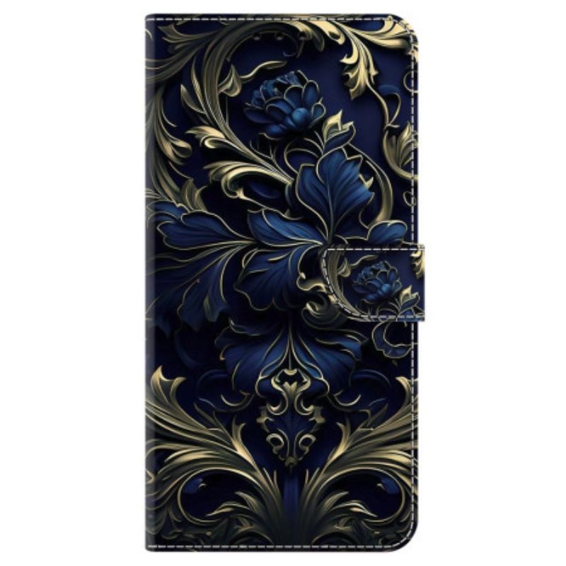 Leren Hoesje Honor X9b / Magic 6 Lite Blauwe Bloemen