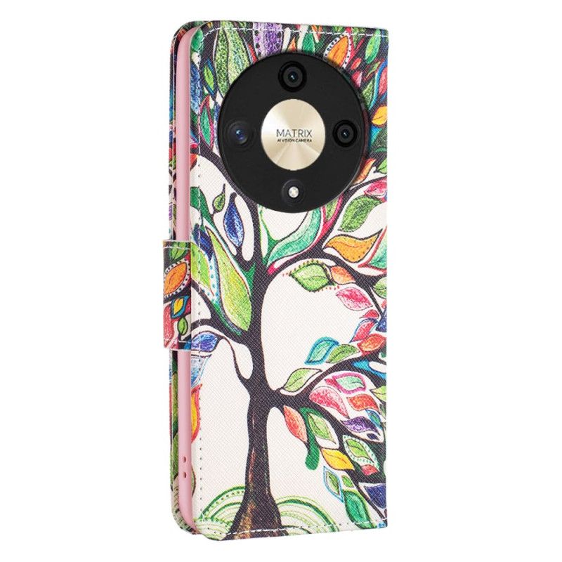 Leren Hoesje Honor X9b / Magic 6 Lite Levensboom Bescherming Hoesje