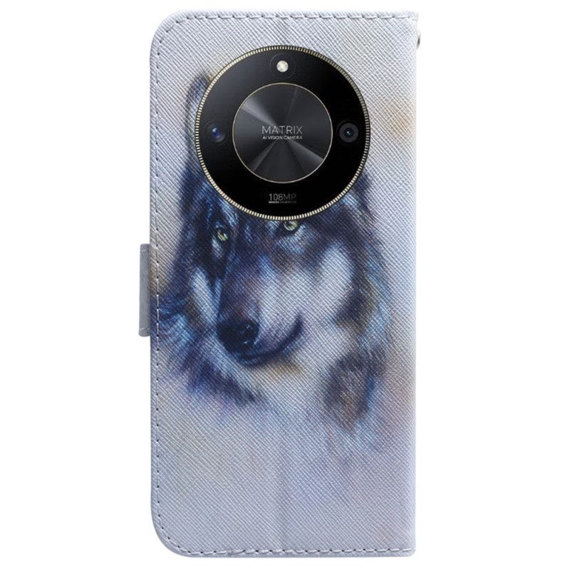 Leren Hoesje Honor X9b / Magic 6 Lite Wolfaquarel