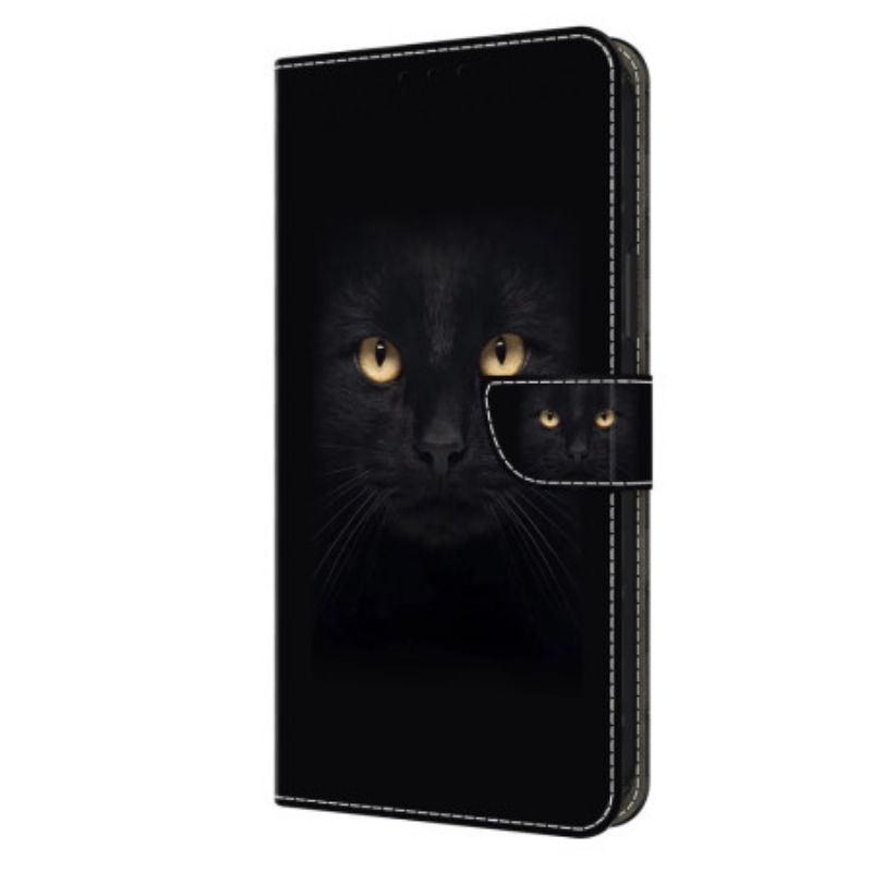 Leren Hoesje Honor X9b / Magic 6 Lite Zwarte Kat Bescherming Hoesje