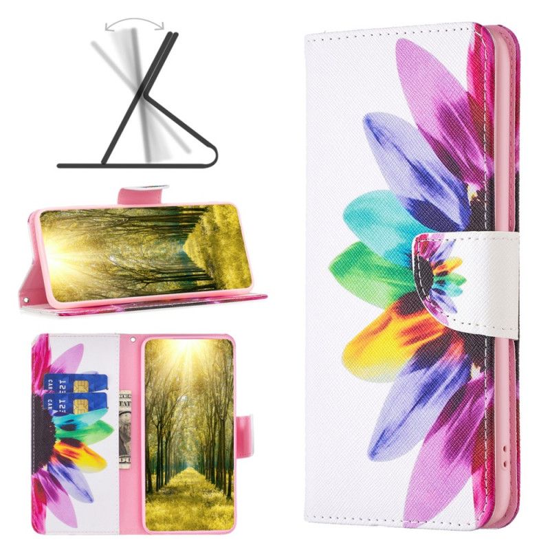 Leren Hoesje Voor Honor X9b / Magic 6 Lite Bloemenaquarel