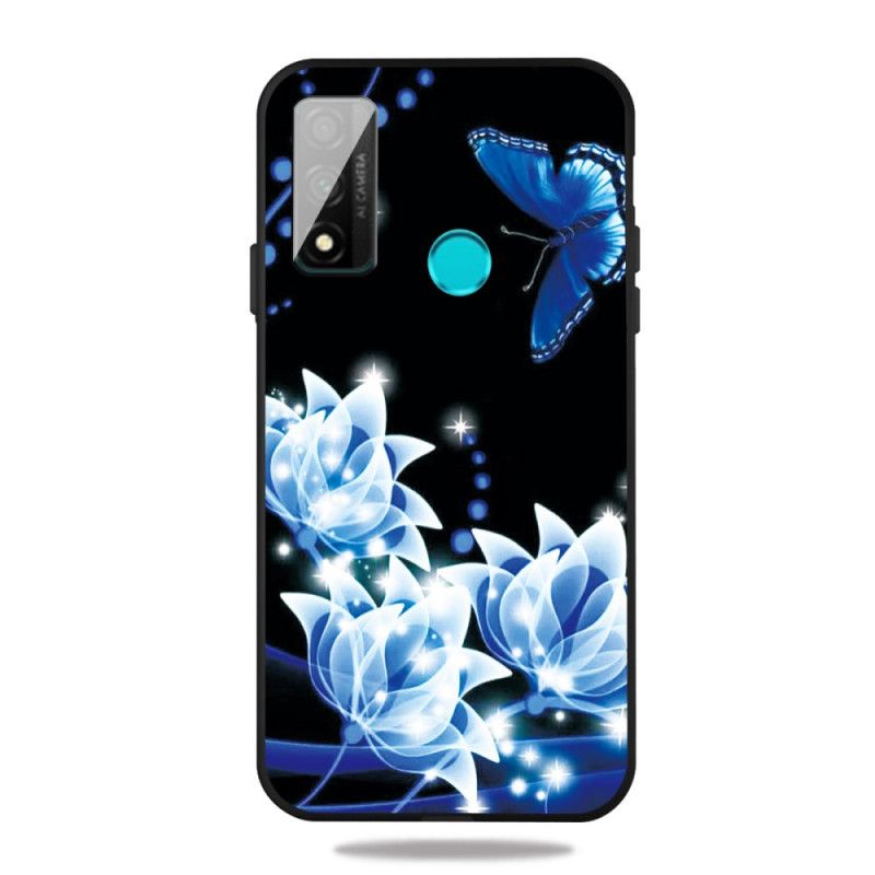 Case Hoesje Huawei P Smart 2020 Telefoonhoesje Vlinder En Blauwe Bloemen