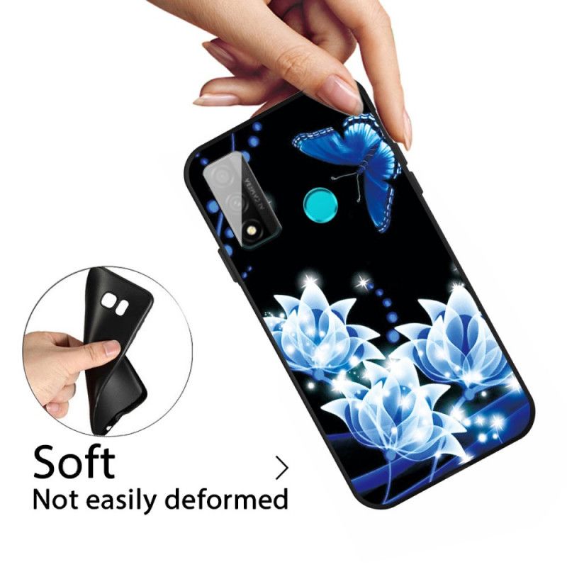 Case Hoesje Huawei P Smart 2020 Telefoonhoesje Vlinder En Blauwe Bloemen