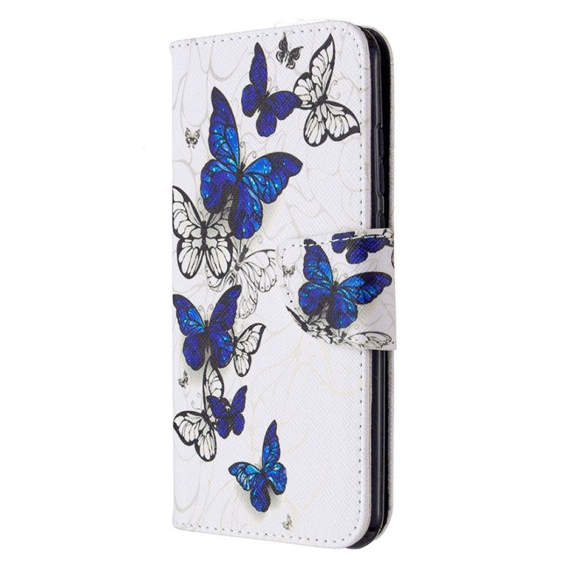 Cover Folio-hoesje Huawei P Smart 2020 Lichtblauw Wit Telefoonhoesje Koningen Vlinders