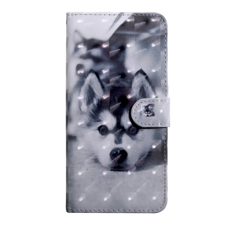 Cover Folio-hoesje Huawei P Smart 2020 Telefoonhoesje Zwart-Witte Hond