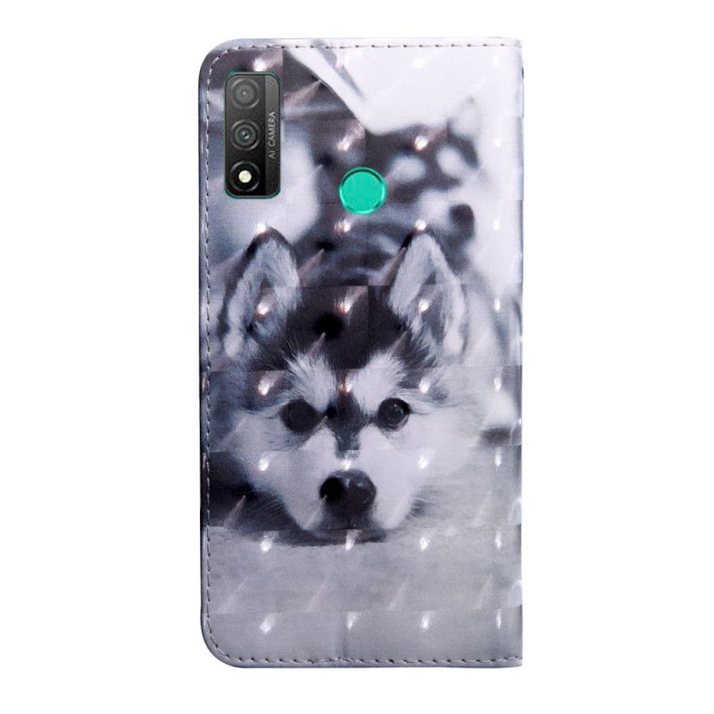 Cover Folio-hoesje Huawei P Smart 2020 Telefoonhoesje Zwart-Witte Hond