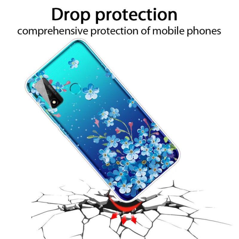 Cover Hoesje Huawei P Smart 2020 Telefoonhoesje Boeket Blauwe Bloemen