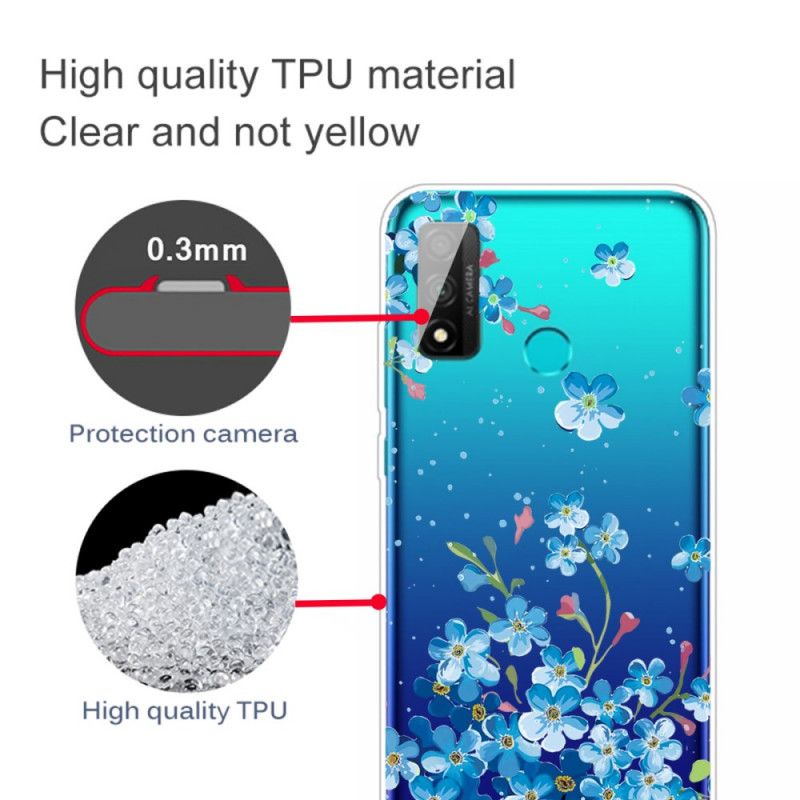 Cover Hoesje Huawei P Smart 2020 Telefoonhoesje Boeket Blauwe Bloemen