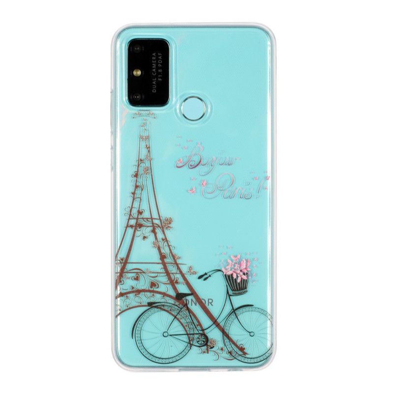 Cover Hoesje Huawei P Smart 2020 Telefoonhoesje Transparant Hallo Parijs