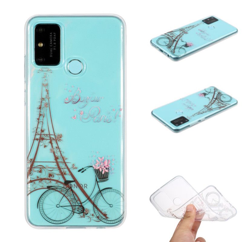 Cover Hoesje Huawei P Smart 2020 Telefoonhoesje Transparant Hallo Parijs