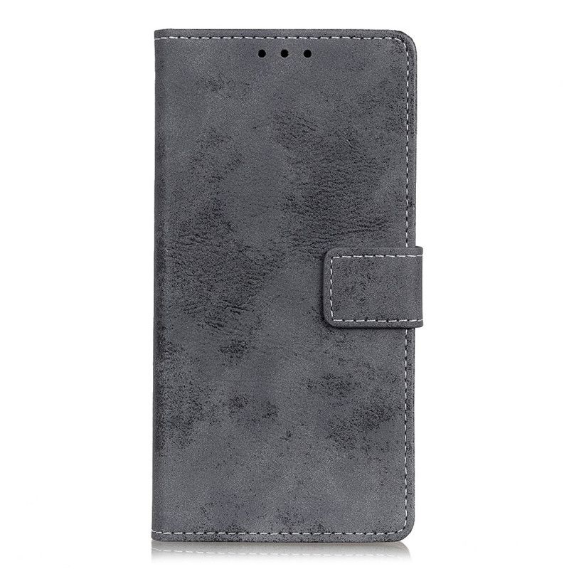 Flip Case Leren Huawei P Smart 2020 Grijs Vintage Leereffect