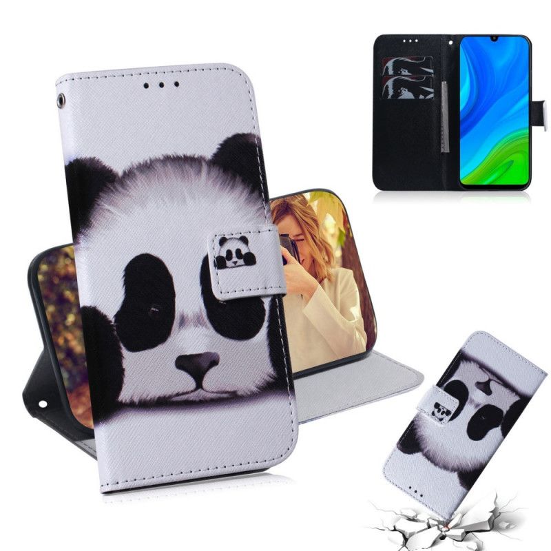 Flip Case Leren Huawei P Smart 2020 Pandagezicht