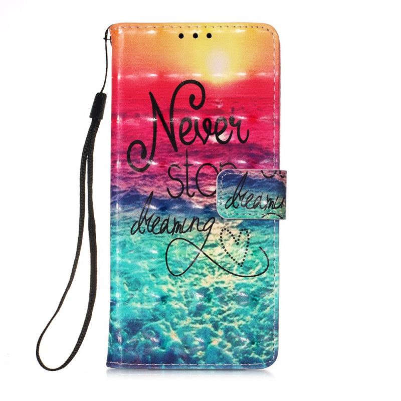 Flip Case Leren Huawei P Smart 2020 Stop Nooit Met Dromen