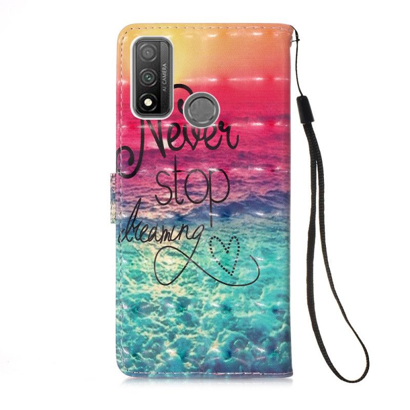 Flip Case Leren Huawei P Smart 2020 Stop Nooit Met Dromen