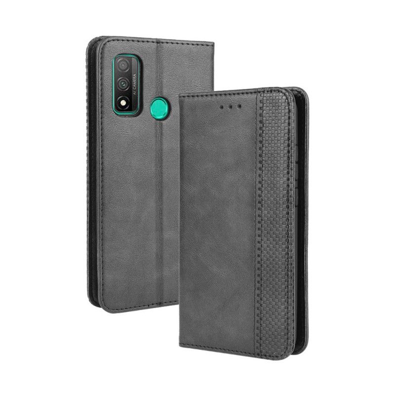 Folio-hoesje Huawei P Smart 2020 Rood Zwart Gestileerd Vintage Leereffect