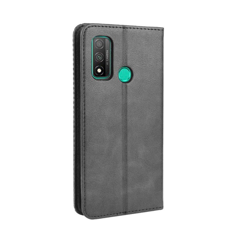 Folio-hoesje Huawei P Smart 2020 Rood Zwart Gestileerd Vintage Leereffect