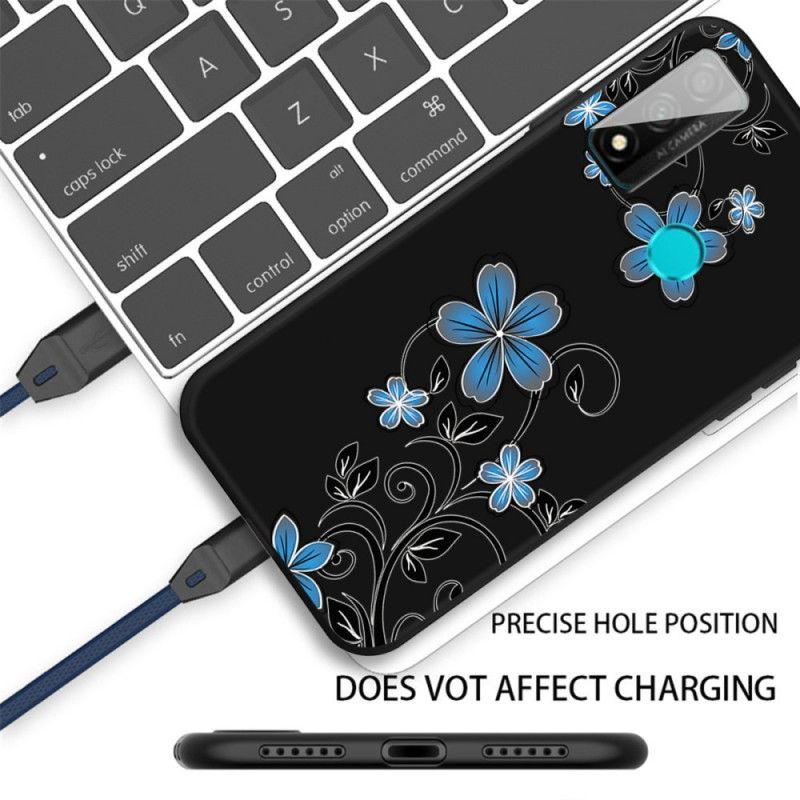 Hoesje Huawei P Smart 2020 Blauwe Bloemen