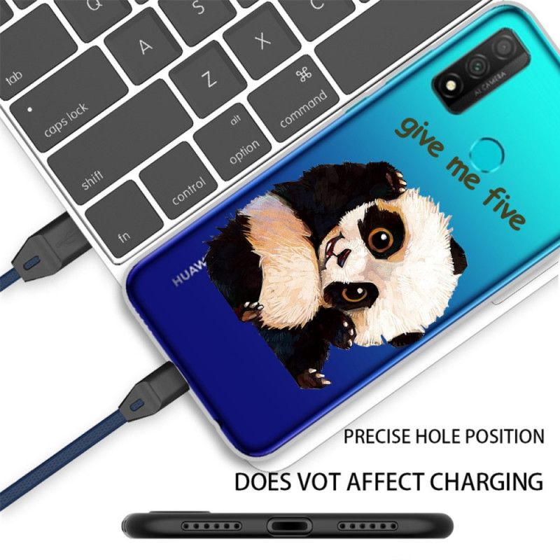 Hoesje Huawei P Smart 2020 Doorzichtige Panda Geef Me Er Vijf