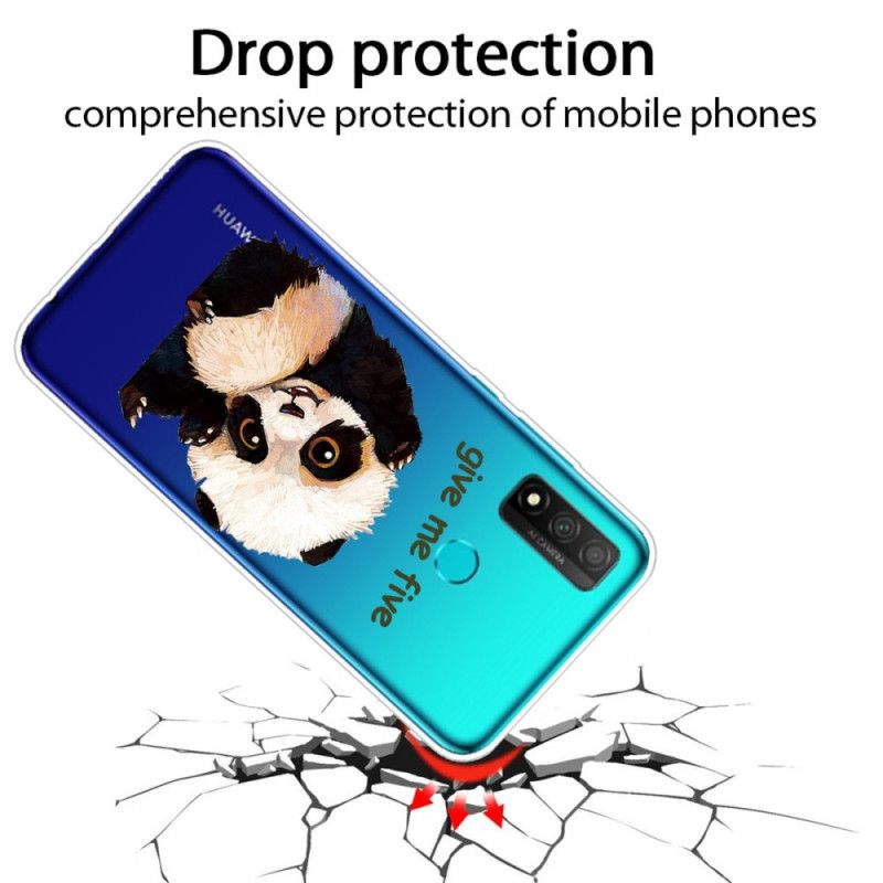 Hoesje Huawei P Smart 2020 Doorzichtige Panda Geef Me Er Vijf