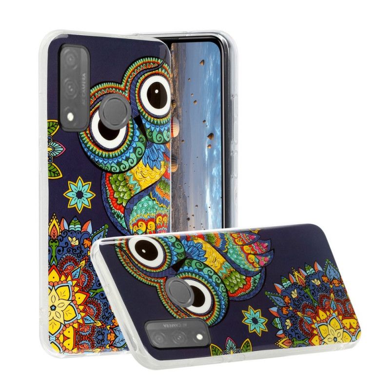 Hoesje Huawei P Smart 2020 Fluorescerende Mandala-Uil